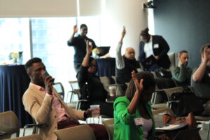 entrepreneurs discussing momentum